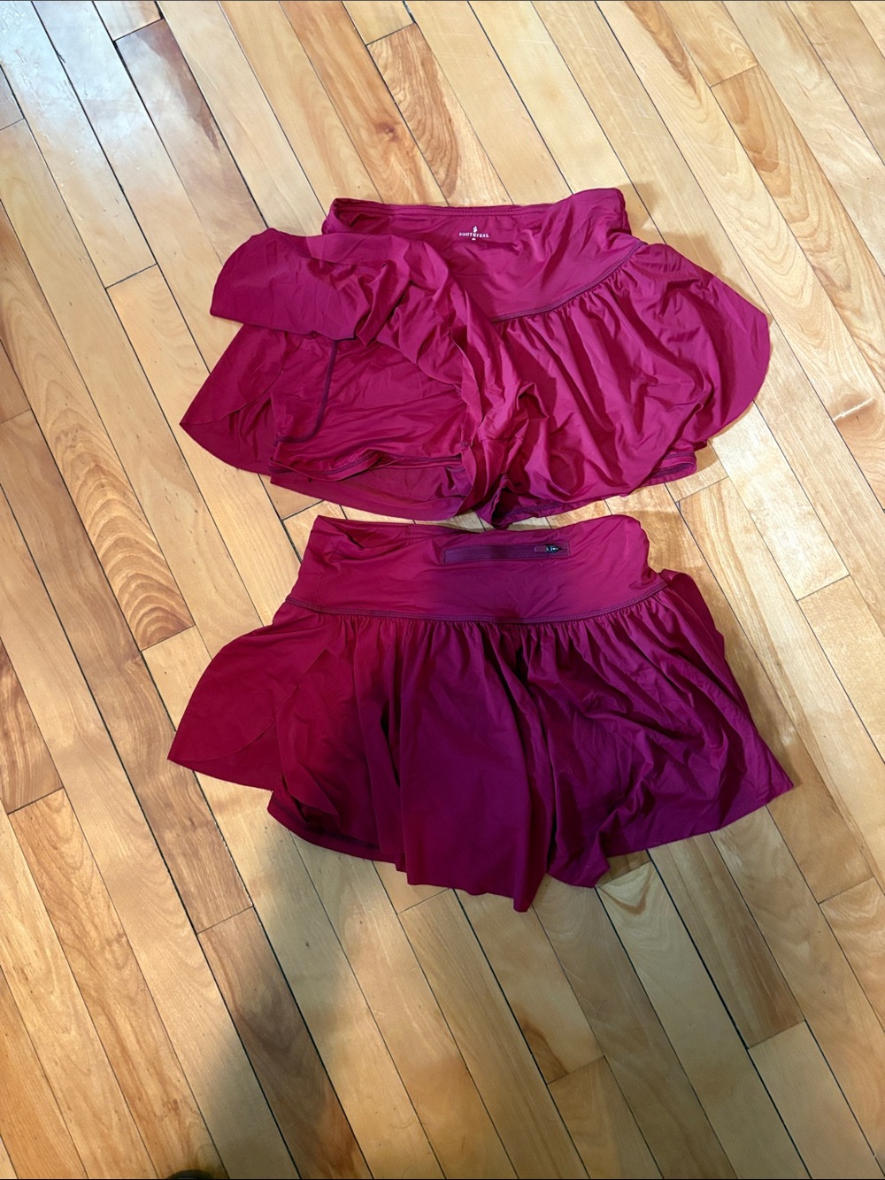 Women’s Wine Circle Skirt with Built-In Shorts